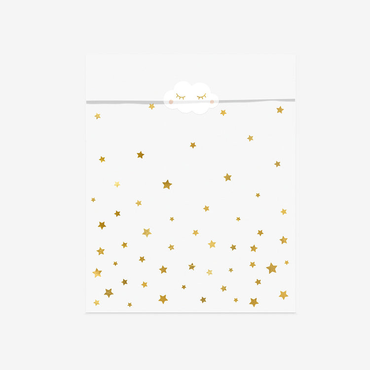 Petit cadeau anniversaire pochette étoiles et stickers ciel