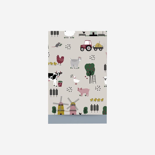 Pochette en papier pour cadeau anniversaire garcon animaux de la ferme