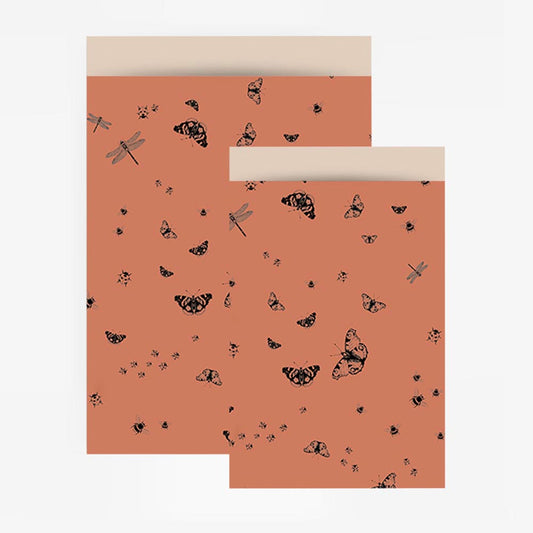Pochette papillons terracotta pour cadeaux et pochettes surprises anniversaire
