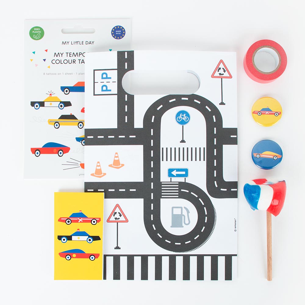 Kit pochette surprise - Cadeau anniversaire thème voiture