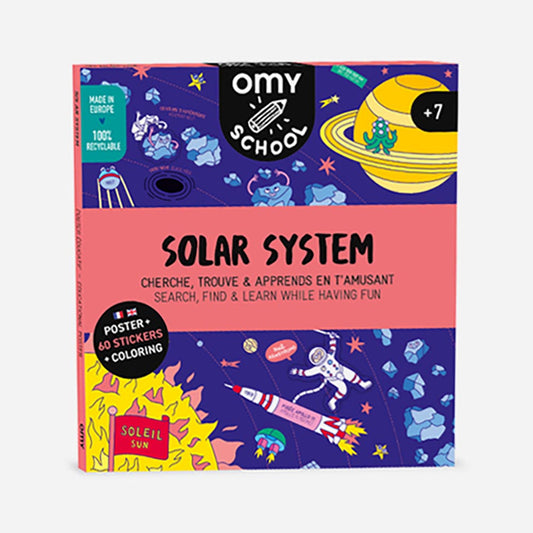 Poster géant OMY + stickers theme système solaire - fabriqué en France