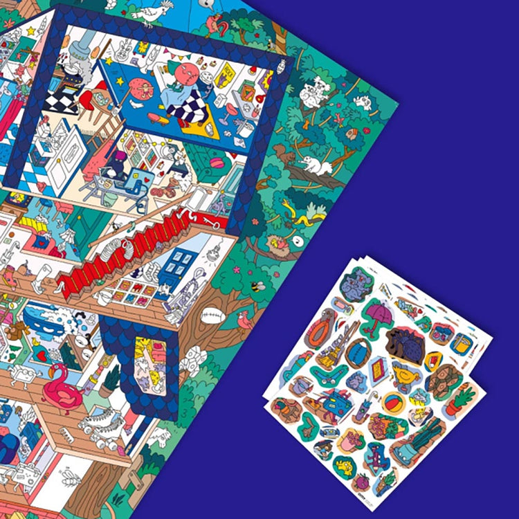 Loisirs créatifs pour enfant : poster géant avec stickers marque OMY