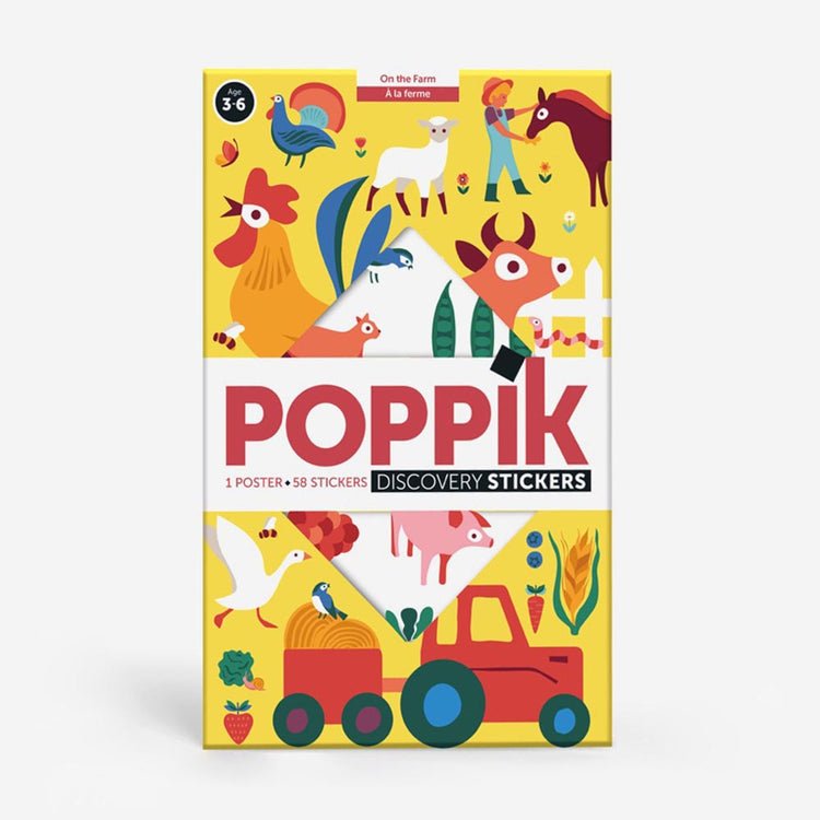 Poster pédagogique et stickers animaux de la ferme à offrir en cadeau