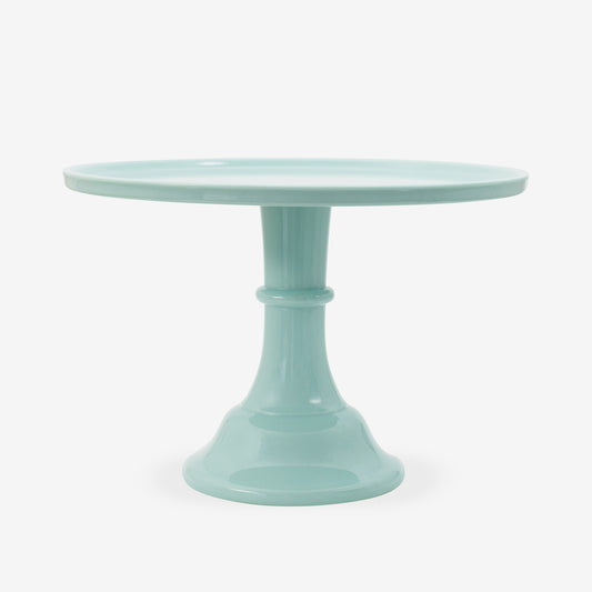 plat à gateau anniversaire vert en mélamine pour une deco anniversaire