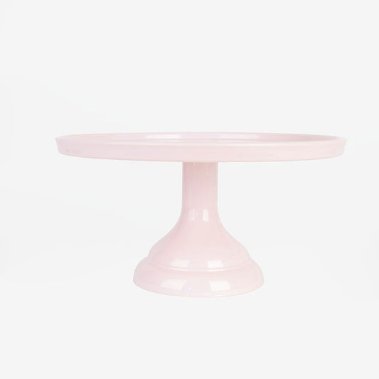 Présentoir à gâteaux rose petit pied pour décoration table d'anniversaire