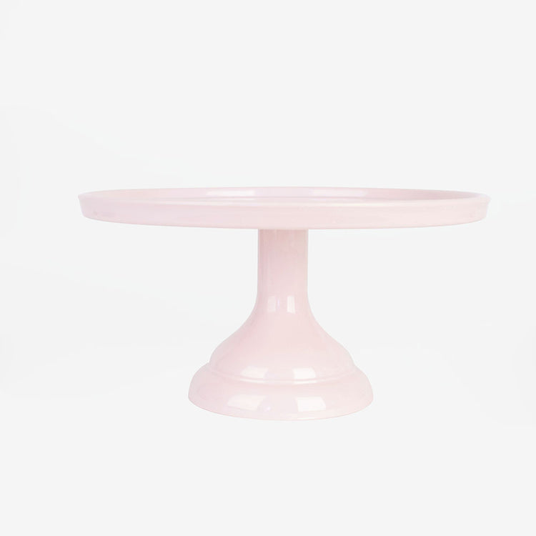 Présentoir à gâteaux rose petit pied pour décoration table d'anniversaire