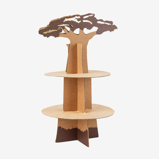 Présentoir à gateau, muffins et cucpake 2 étage : theme safari