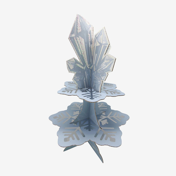 Présentoir à gateaux, muffins et cupcake forme flocon à 2 étages