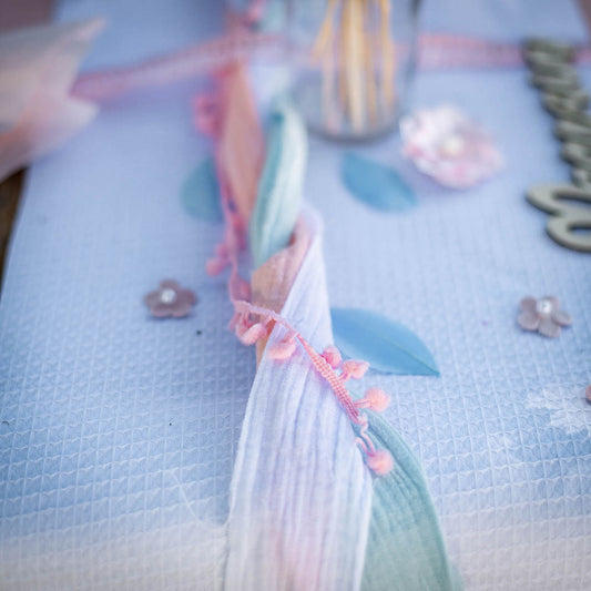 Ruban en gaze de coton blanc bohème chic