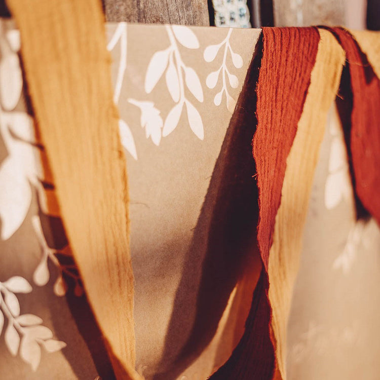 Bobine de coton terracotta décoration anniversaire bohème chic