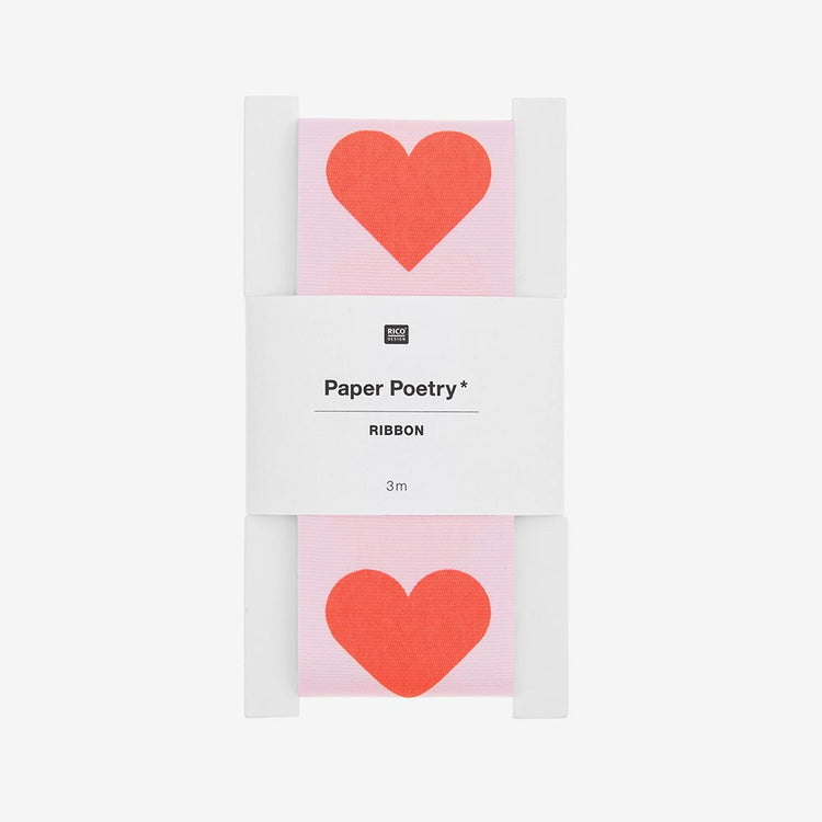 Ruban coeurs pour paquet cadeau Noel, anniversaire, Saint Valentin