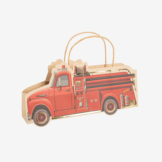 4 sacs cadeaux pompier pour cadeaux invités anniversaire pompier