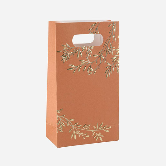 6 sacs cadeaux terracotta et doré pour emballage cadeau invité mariage