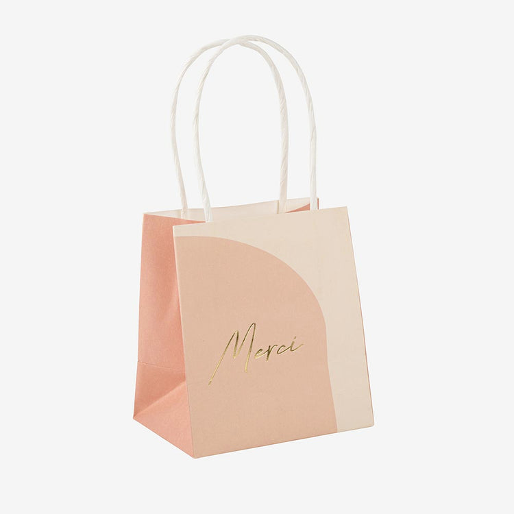 Sacs cadeaux merci couleur nude pour pour cadeau invité mariage