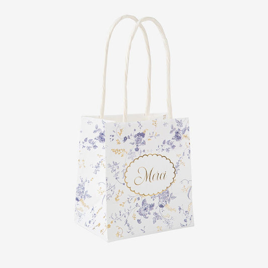 Sacs cadeaux toile de jouy pour cadeau invité après mariage champetre