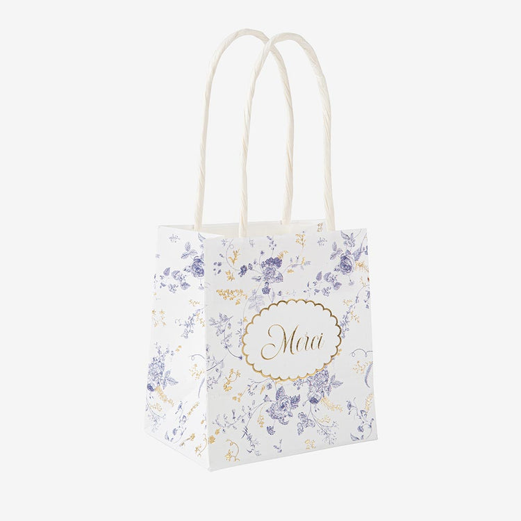 Sacs cadeaux toile de jouy pour cadeau invité après mariage champetre