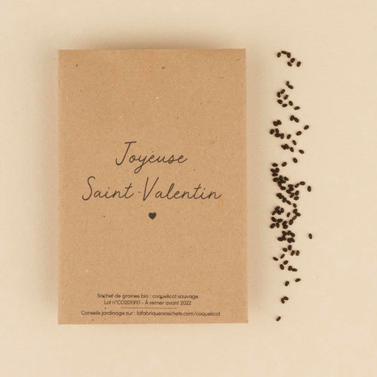 Carte de voeux à planter : carte sait valentin coquelicots