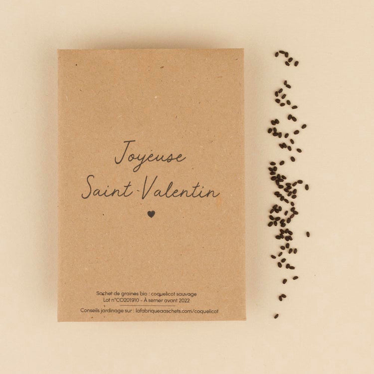 Carte de voeux à planter : carte sait valentin coquelicots