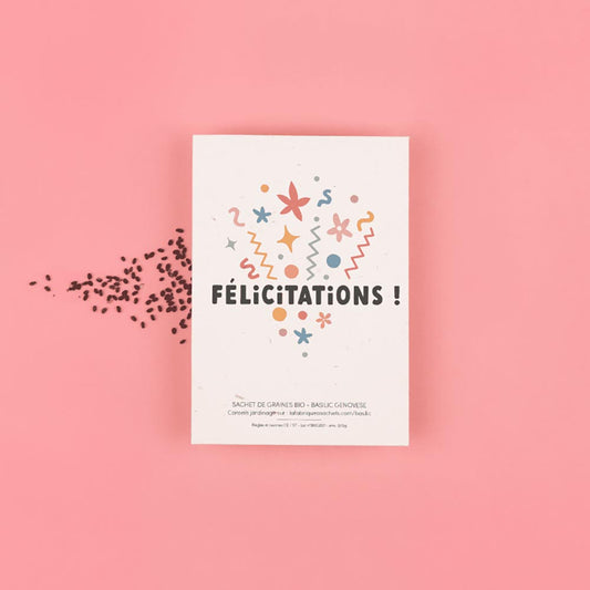 Sachet de graines à planter félicitations pour cadeau baby shower