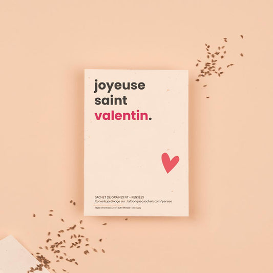 Idee cadeau de st valentin : sachet de graines joyeuse st valentin