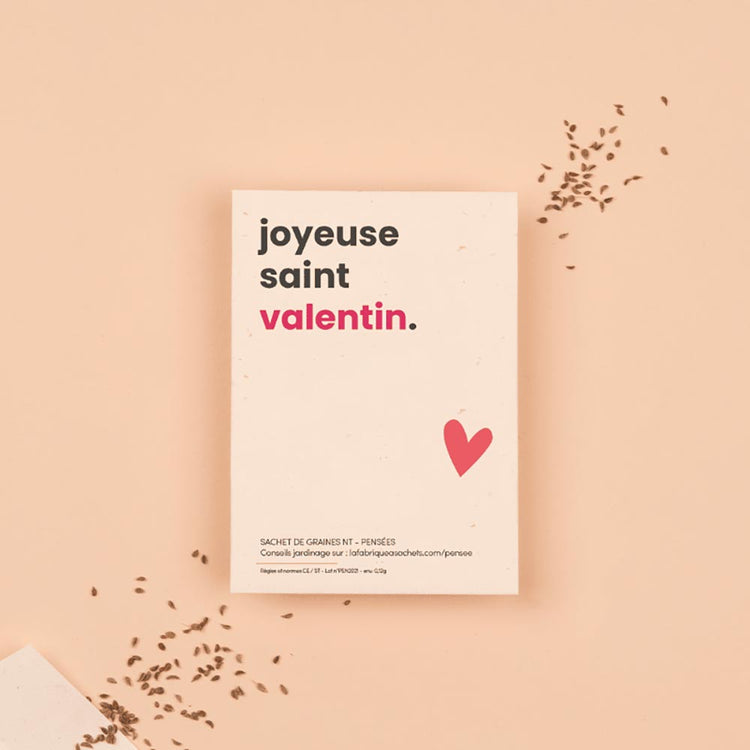 Idee cadeau de st valentin : sachet de graines joyeuse st valentin