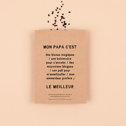 Idée cadeau fete des peres : un sachet de graines bio à planter