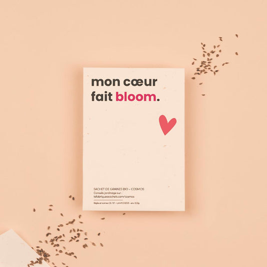 Idee cadeau de st valentin : 1 Sachet de graines mon cœur fait bloom