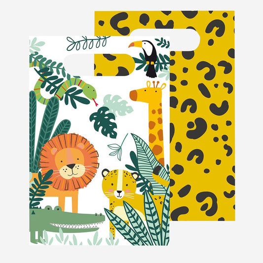 8 pochettes en papier safari pour cadeaux invités anniversaire safari