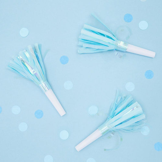 Baby shower garçon : sans gene bleus à frange