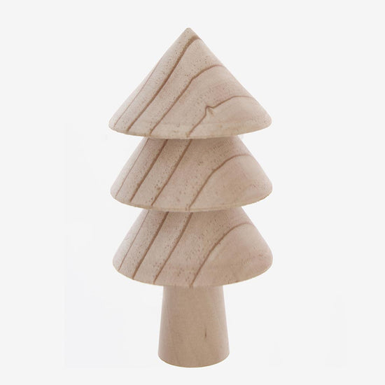 Figurines sapins de noel en bois : decoration noel minimaliste