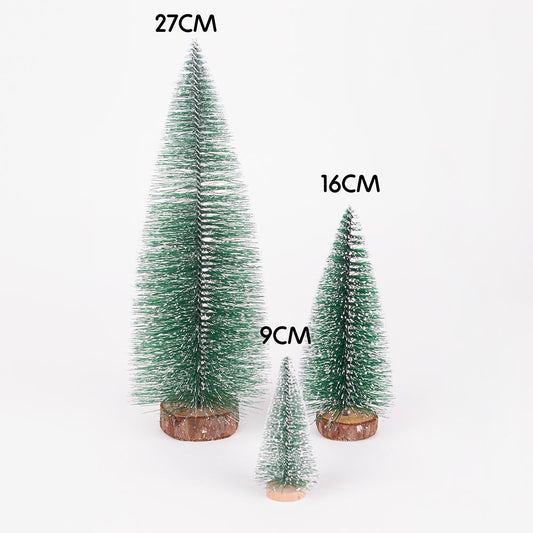 Figurines sapins eneigés mignature pour decoration de noel
