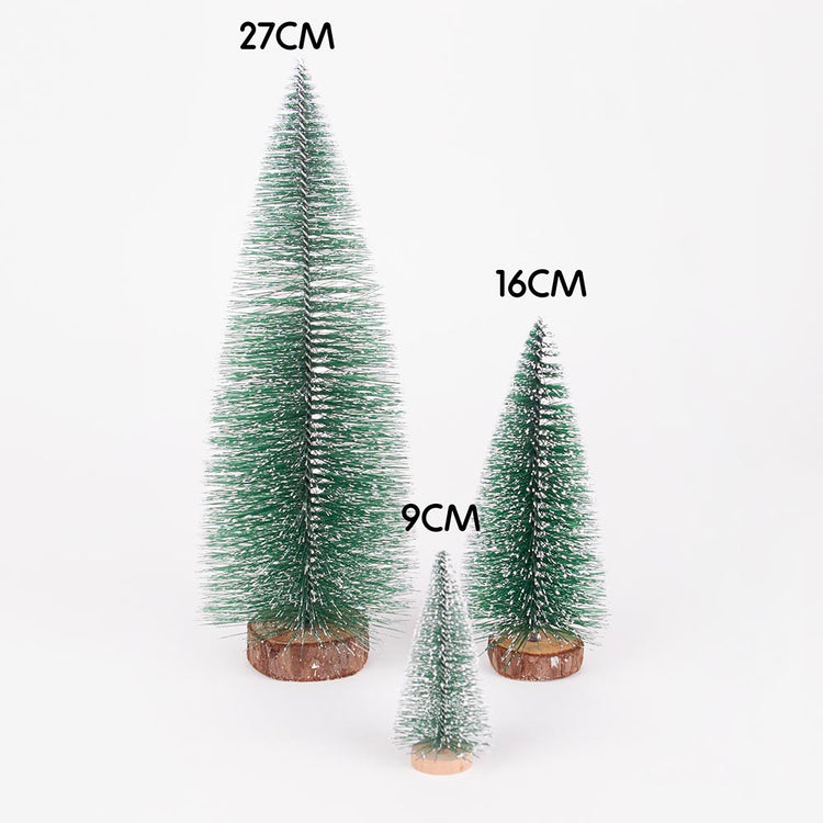 Figurines sapins eneigés mignature pour decoration de noel