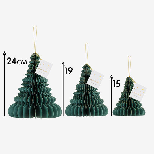 Sapins de noel alvéolés pour deco table de noel ou deco cheminee noel