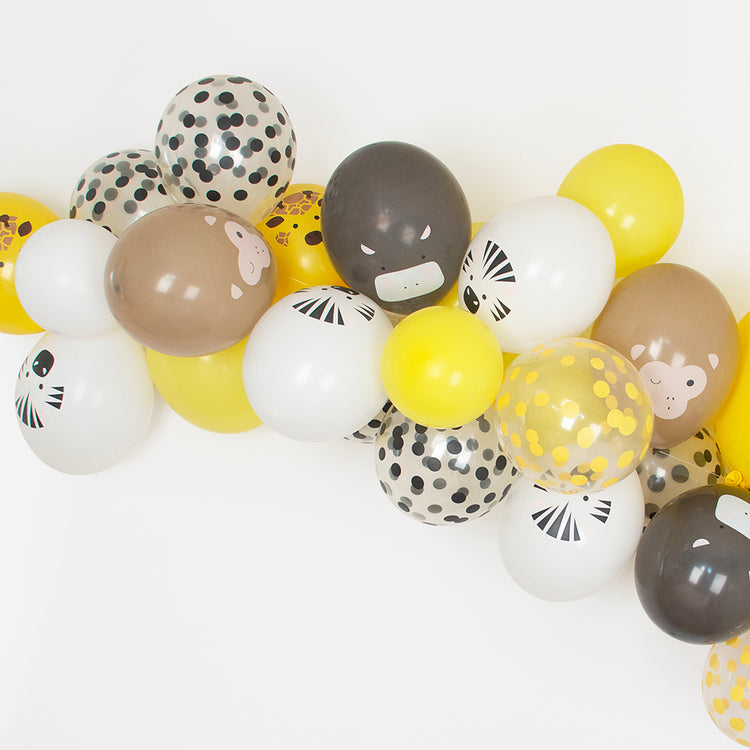 Arche de ballons safari pour deco anniversaire animaux