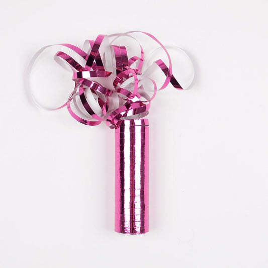 Serpentins rose fushia métallisés pour animation d'anniversaire enfant