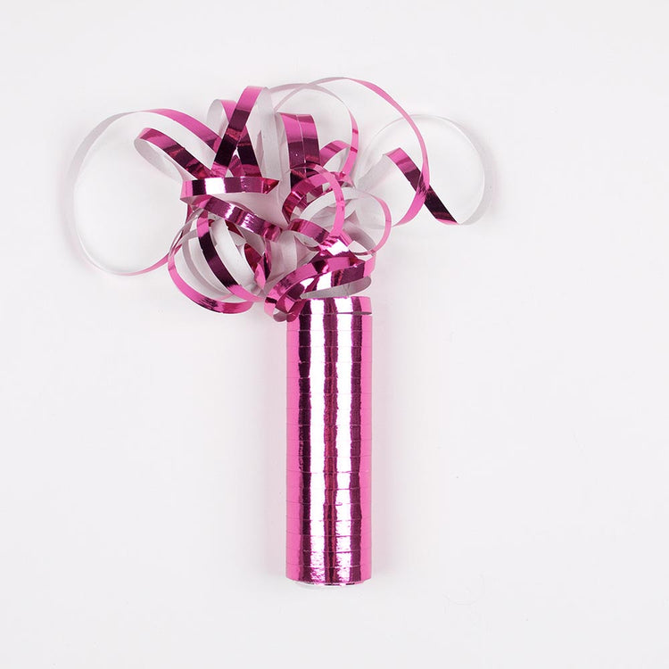 Serpentins rose fushia métallisés pour animation d'anniversaire enfant