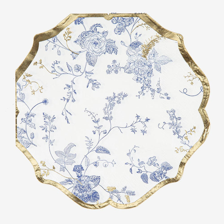 Serviettes toile de jouy pour decoration de table baby shower garcon