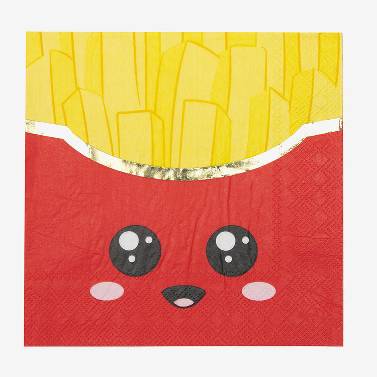 16 serviettes junk food pour décorer une table d'anniversaire kawaii