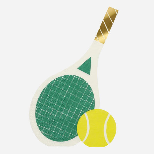 Serviettes en papier tennis: decoration anniversaire garcon sport