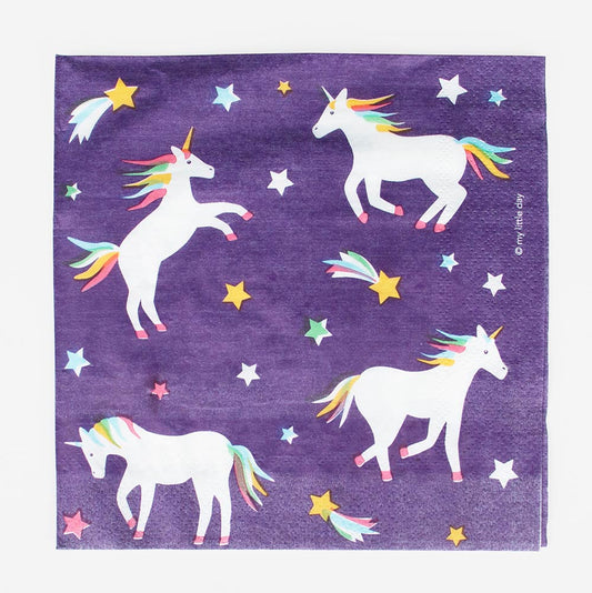 Anniversaire licorne : serviettes en papier licorne pour anniversaire