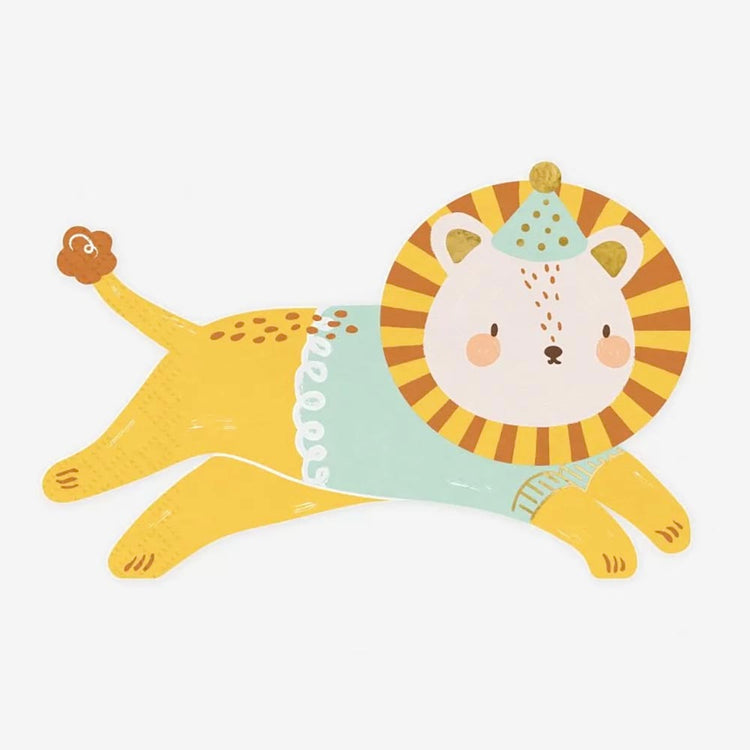 20 serviettes en papier lion pour décoration anniversaire cirque