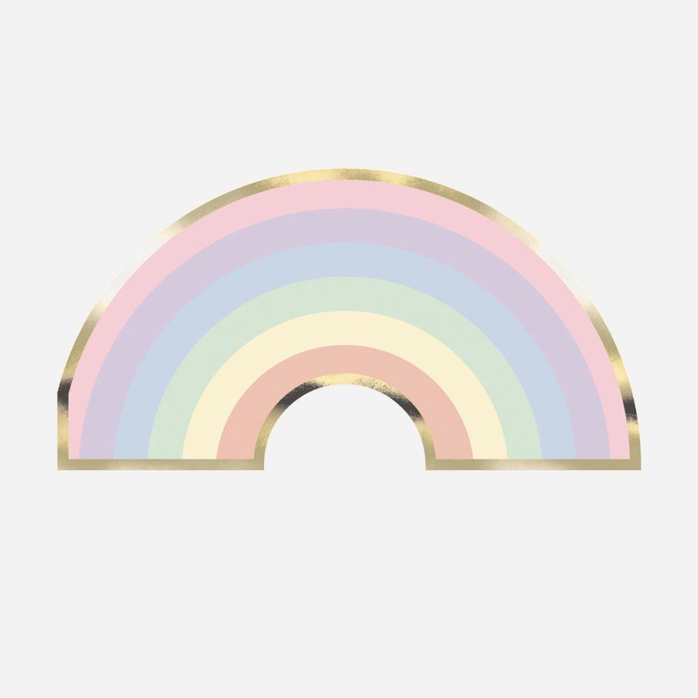 40 Serviettes De Table Arc-en-Ciel - 33x33 Cm, Pour Anniversaire Enfant, Rentrée, Fête - 13