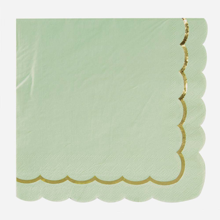Serviettes en papier vert sauge pour mariage sauge ou gender reveal