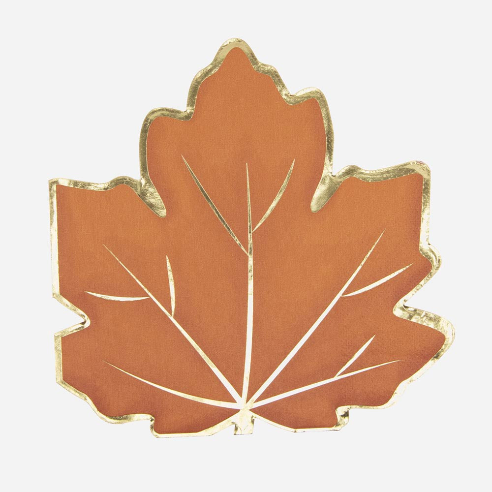 Serviettes En Papier Récolte D’Automne 50 Pièces - Citrouille Et Feuille D’Érable Pour Halloween Et Fêtes