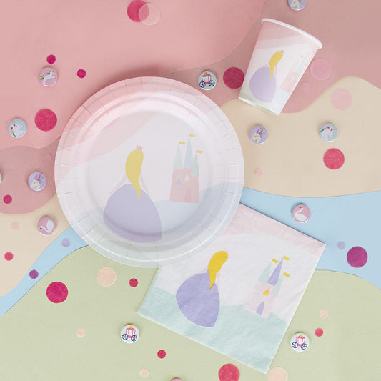 Serviettes en papier princesse ecoresponsable et made in europe my little day