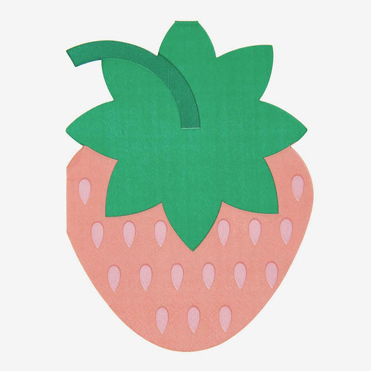 Serviettes en papier fraise : deco de table anniversaire original