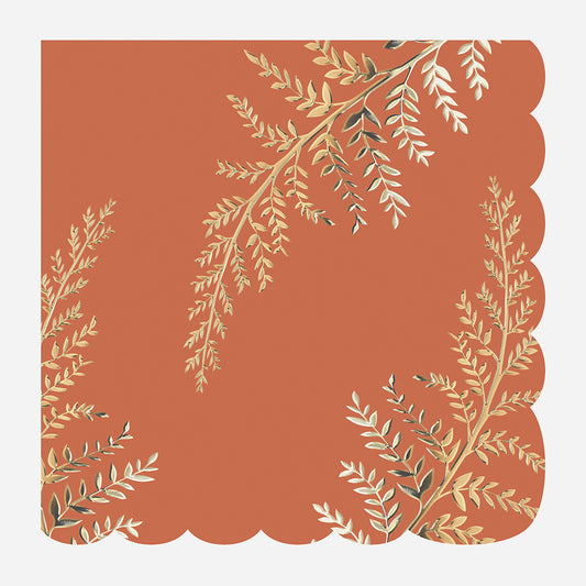 16 serviettes terracotta pour une table de mariage terracotta tendance