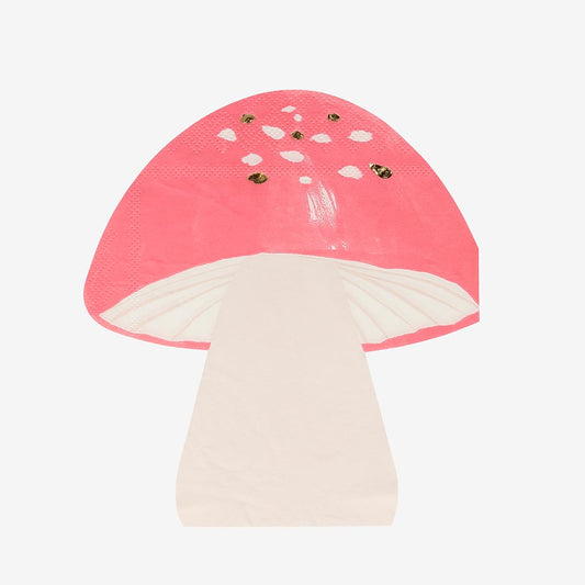 16 serviettes champignons en papier fête d'anniversaire animaux de la forêt