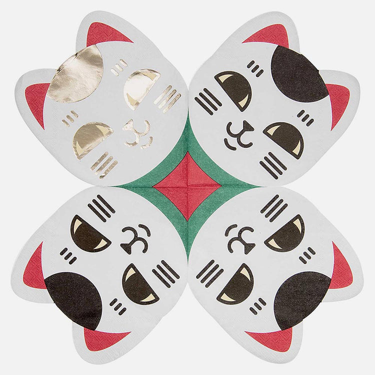 Nouvel an chinois : 20 serviettes en papier chat porte bonheur My Little day