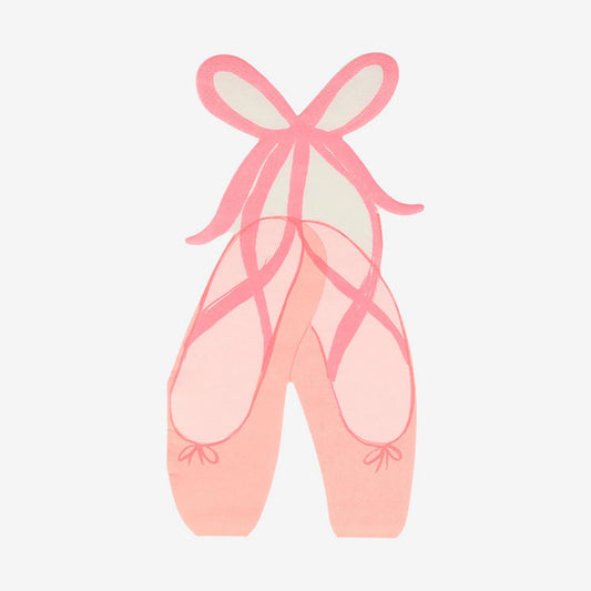16 serviettes chaussons de danse pour une table anniversaire ballerine